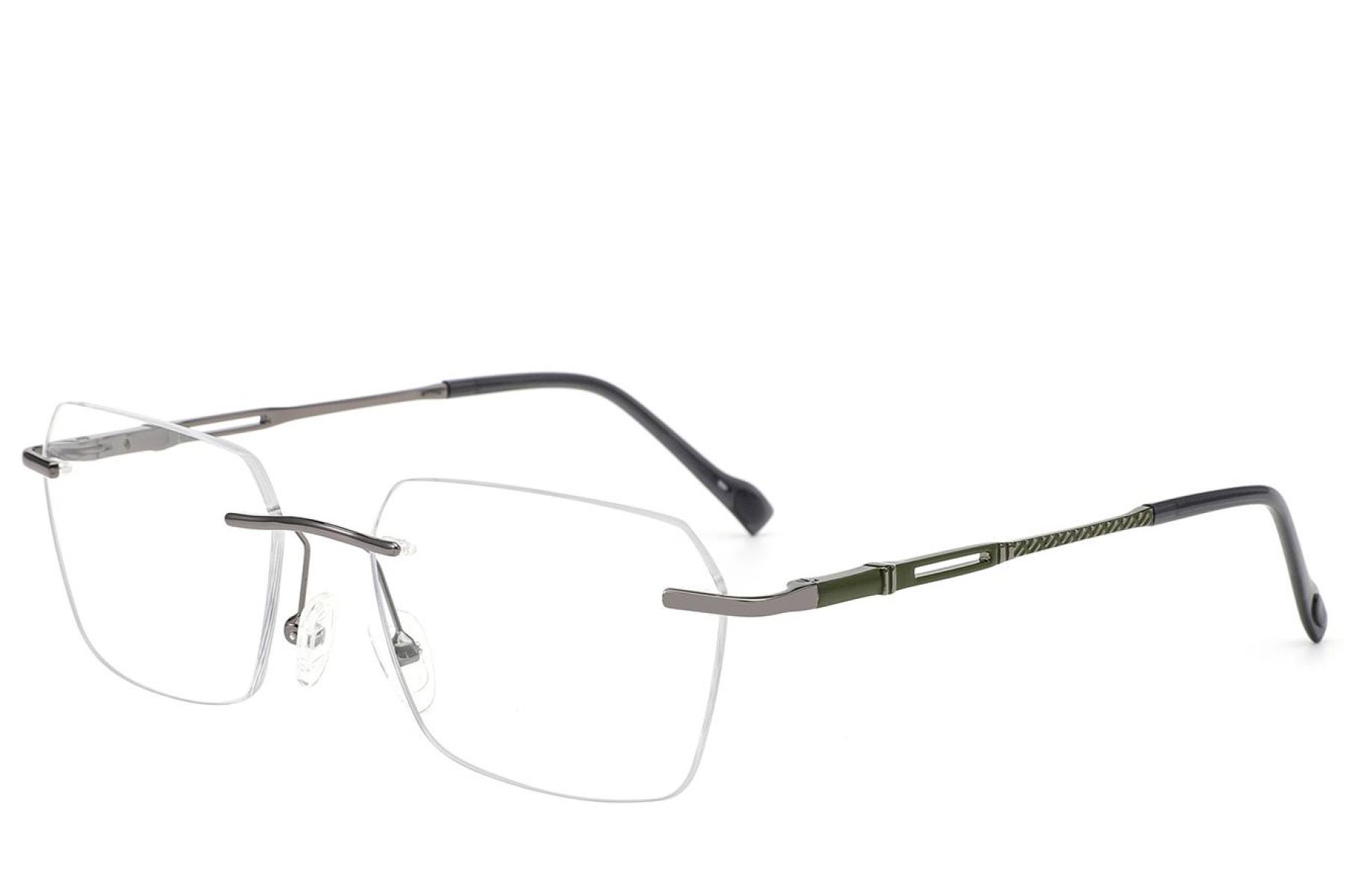 Occhiali invisibili in metallo grigio #BS2012-3491