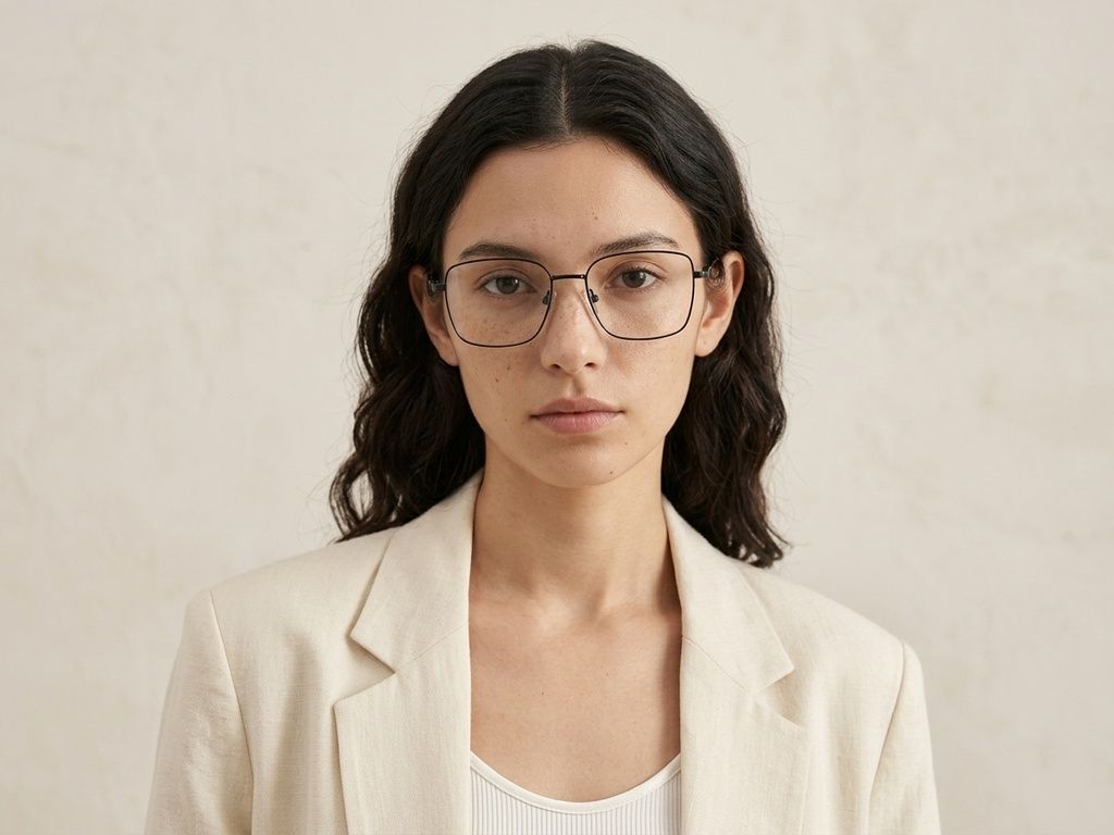 Lunettes rectangulaires en métal noir #BS2012-3508
