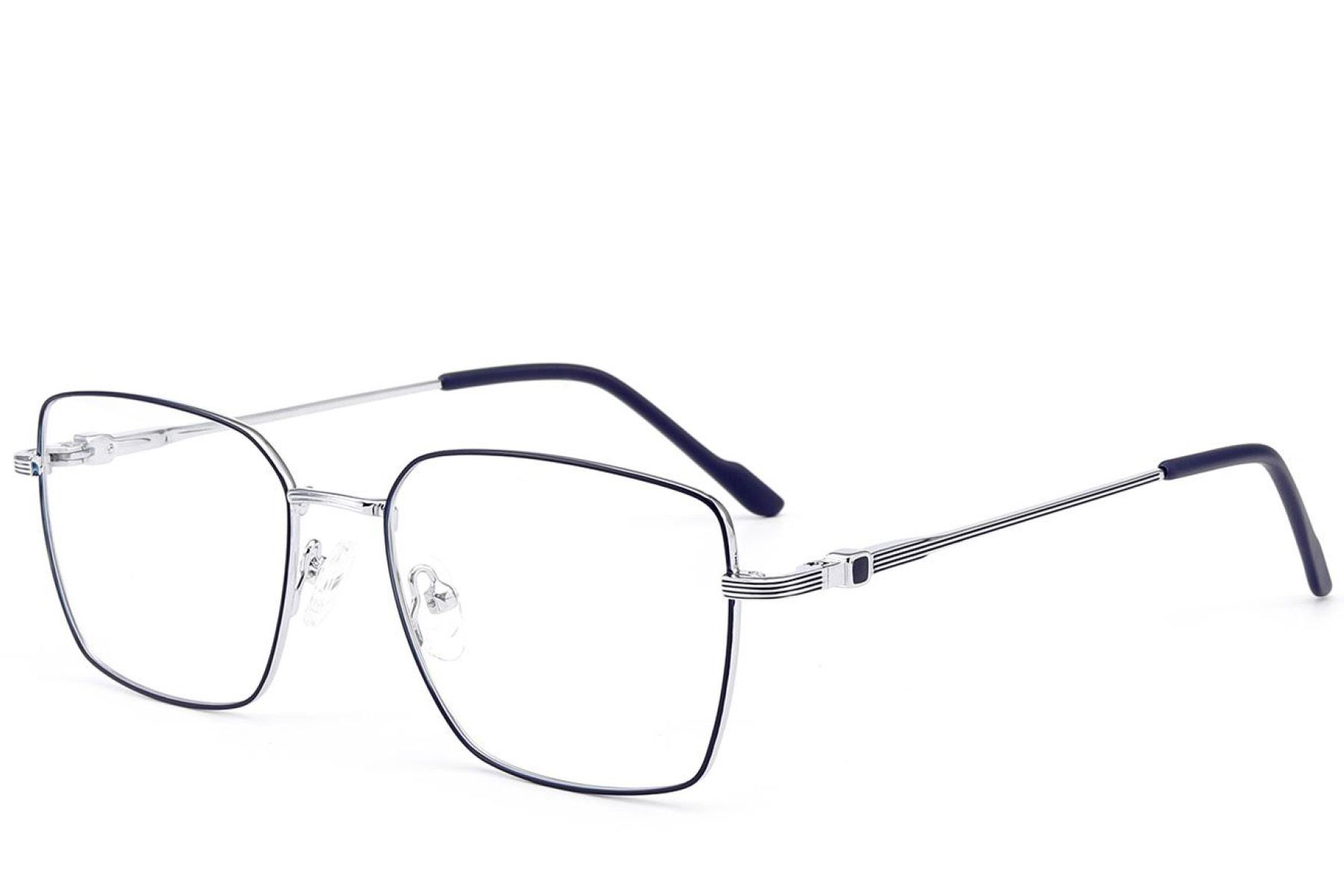 Rectangular Blue Metal Glasses #BS2012-3510