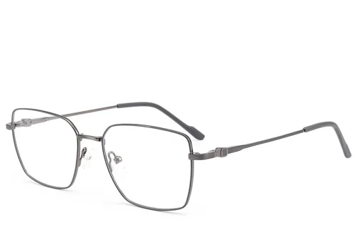 Lunettes rectangulaires en métal gris #BS2012-3511