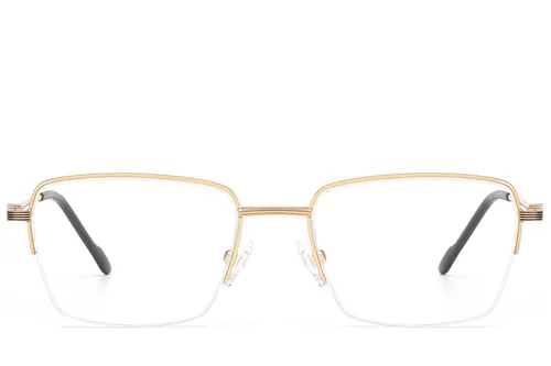 Lunettes semi-cerclées en métal doré #BS2012-3513