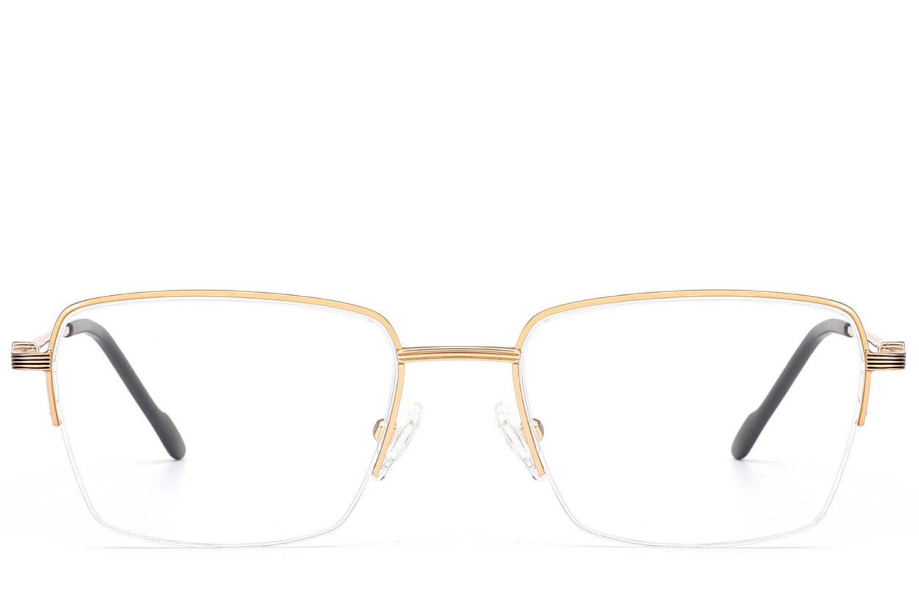 Gafas semi al aire de metal dorado #BS2012-3513
