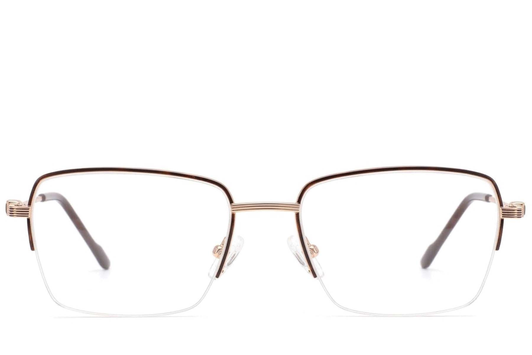 Gafas de metal negro con montura semi al aire #BS2012-3514