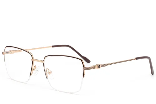 Lunettes semi-cerclées en métal noir #BS2012-3514