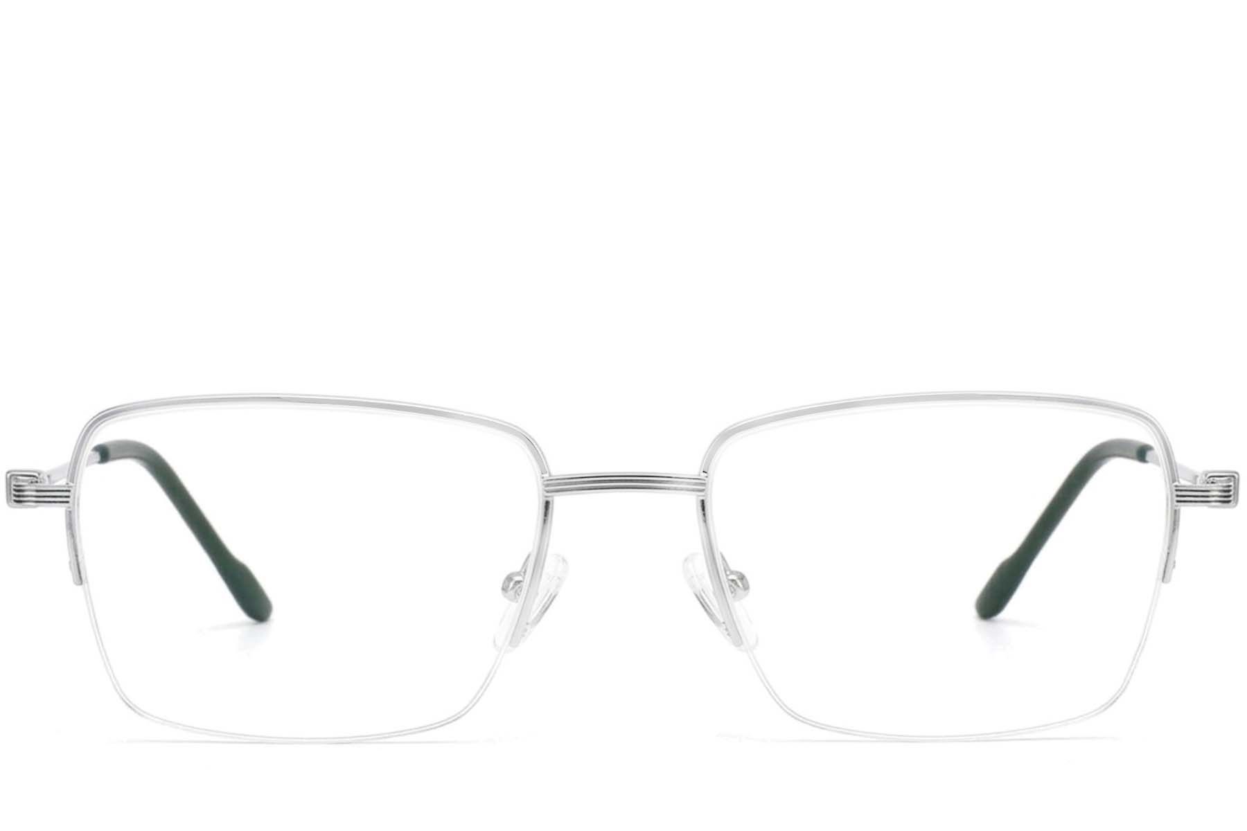 Gafas de metal plateado con montura semi al aire #BS2012-3515