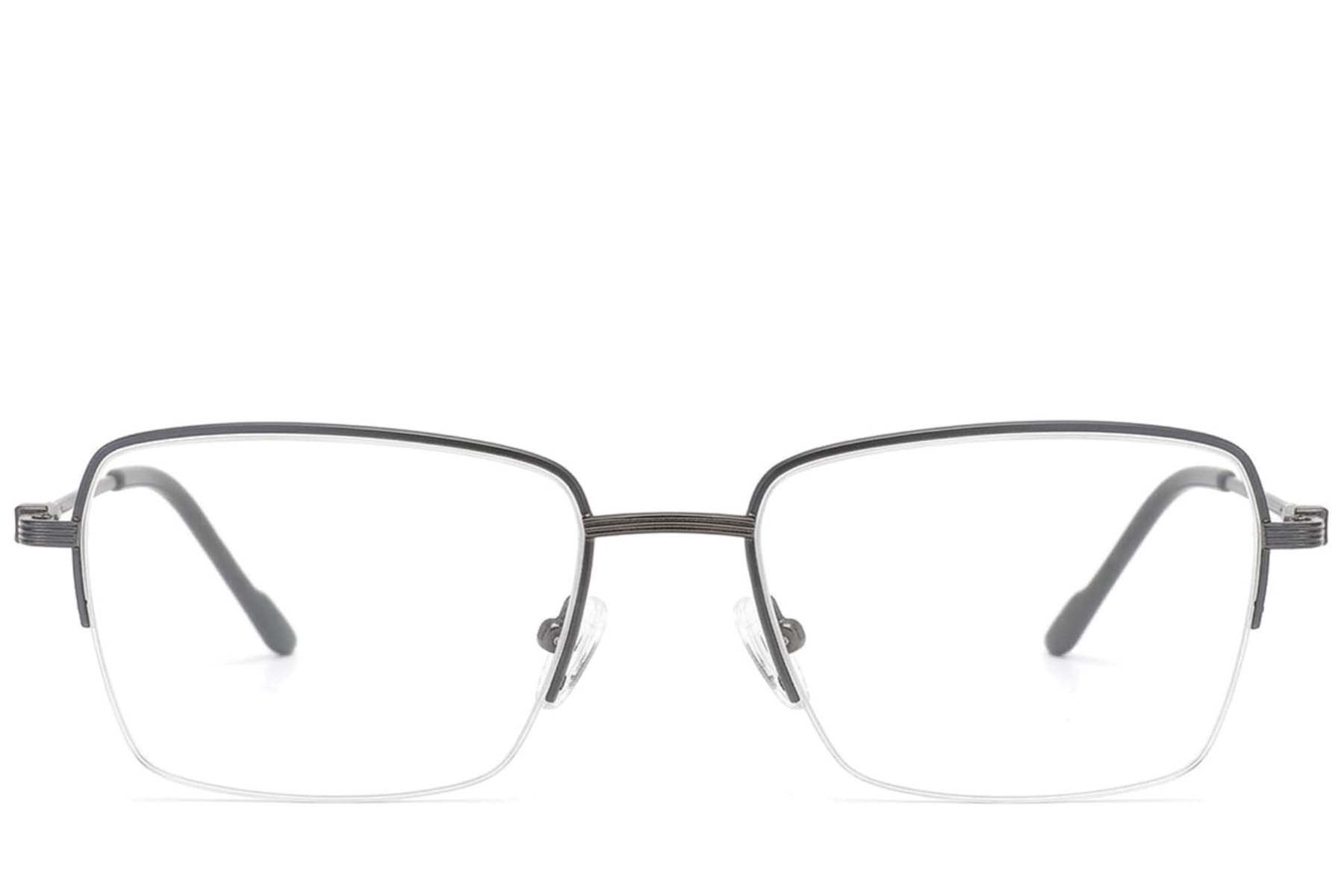 Gafas de metal gris semi al aire #BS2012-3516