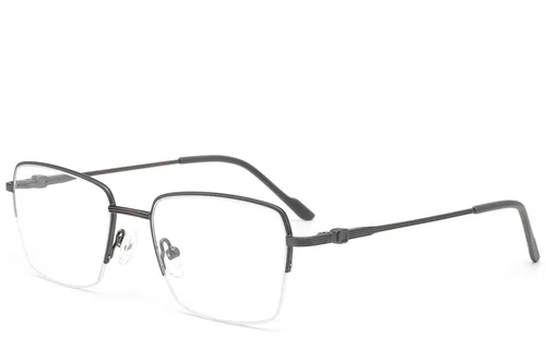 Lunettes semi-cerclées en métal gris #BS2012-3516