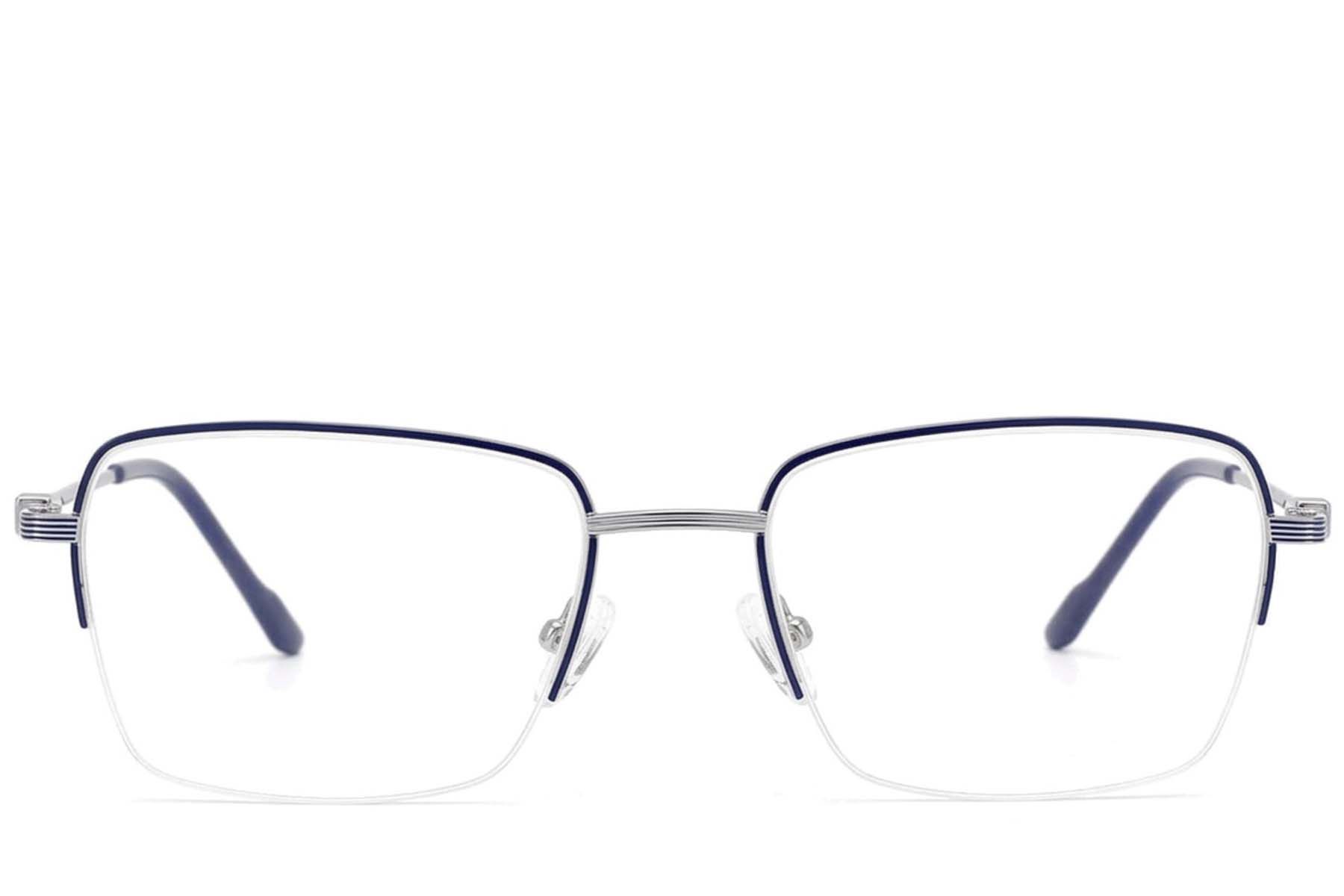Gafas de metal azul con montura semi al aire #BS2012-3517