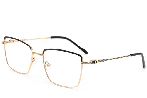 Lunettes rectangulaires en métal doré #BS2012-3518