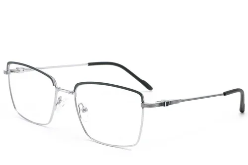 Lunettes rectangulaires en métal argenté #BS2012-3520