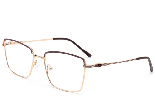 Lunettes rectangulaires en métal rose #BS2012-3521