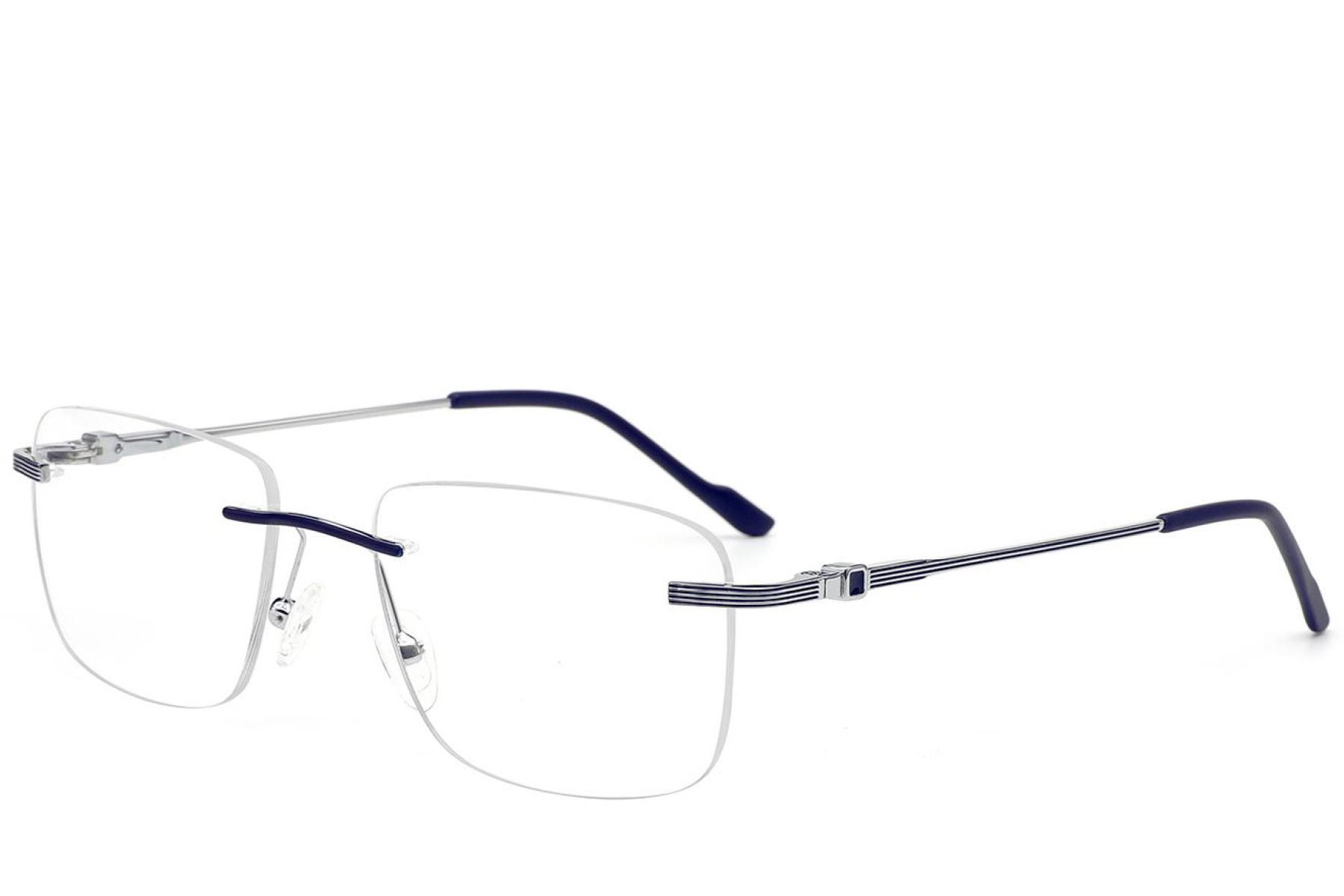 Invisible Blue Metal Glasses #BS2012-3524