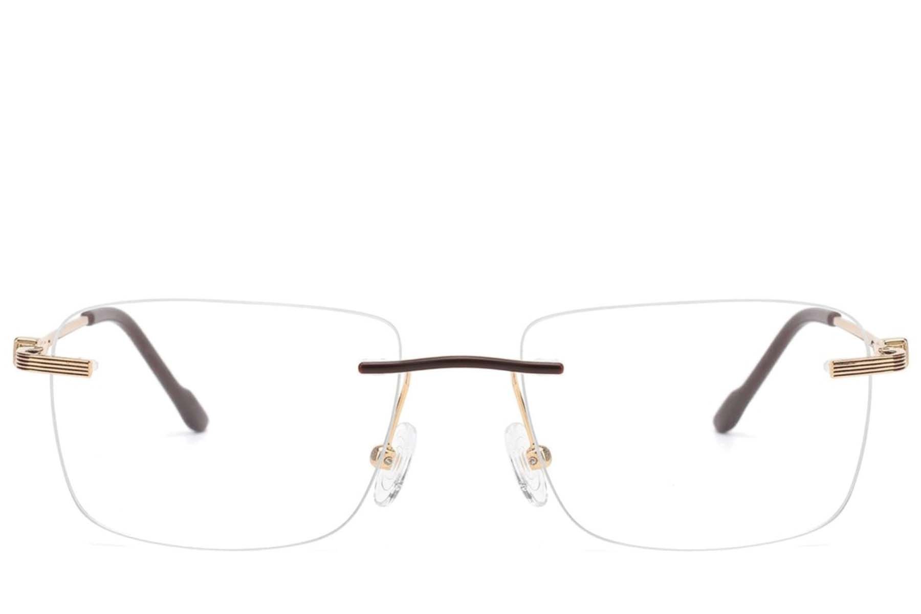 Gafas invisibles de metal marrón #BS2012-3526