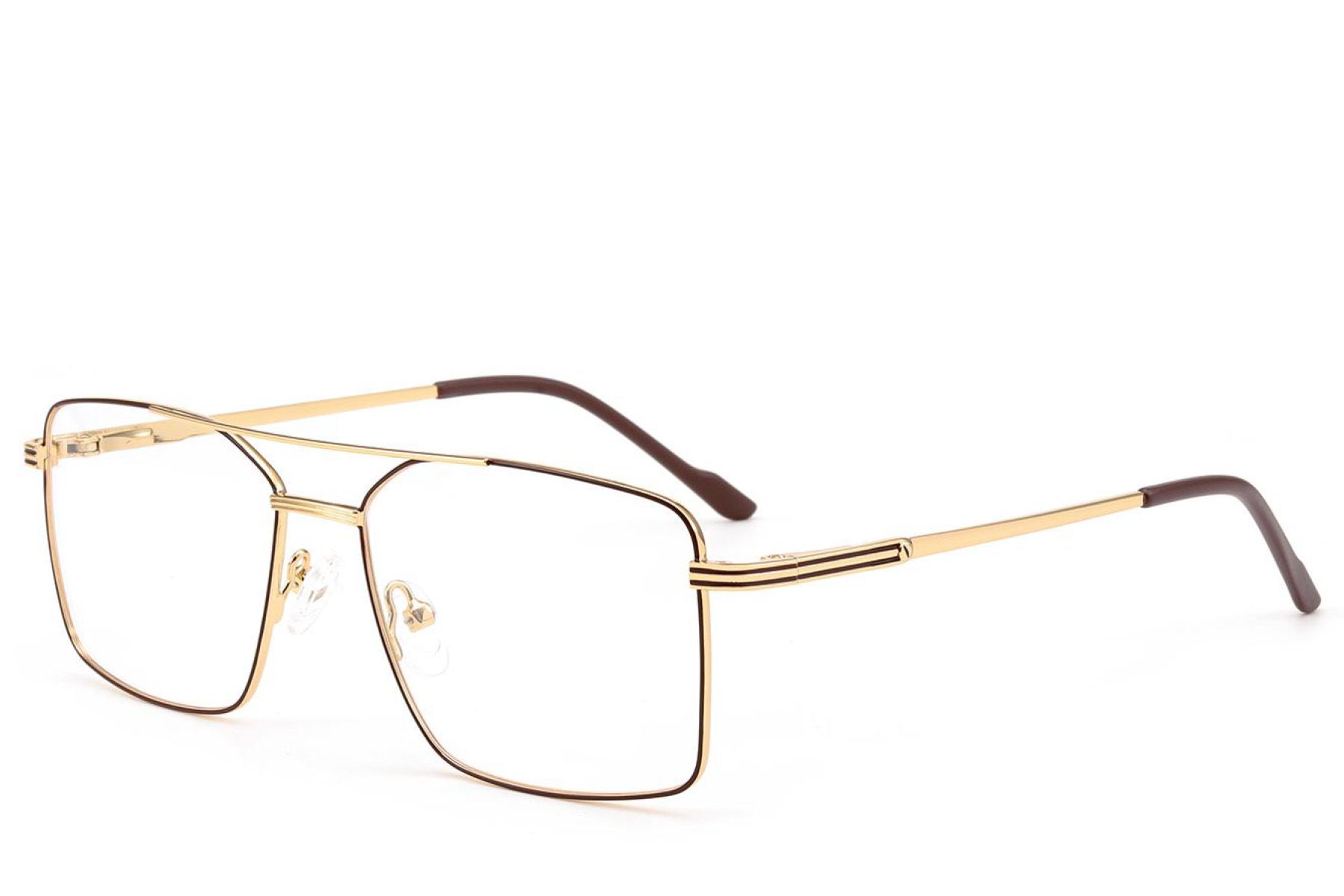 Aviator Brown Metal Glasses #BS2012-3531