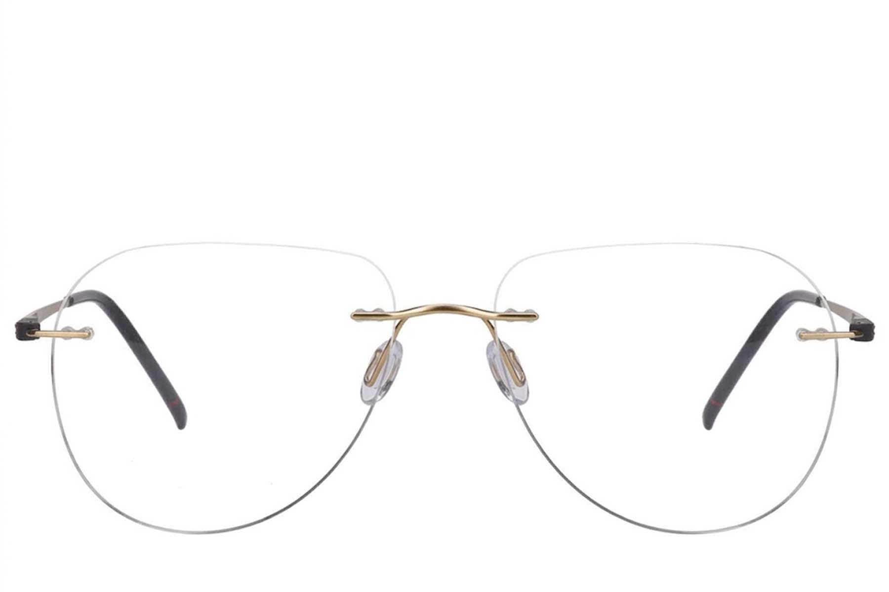 Gafas invisibles de metal dorado #BS2012-3534