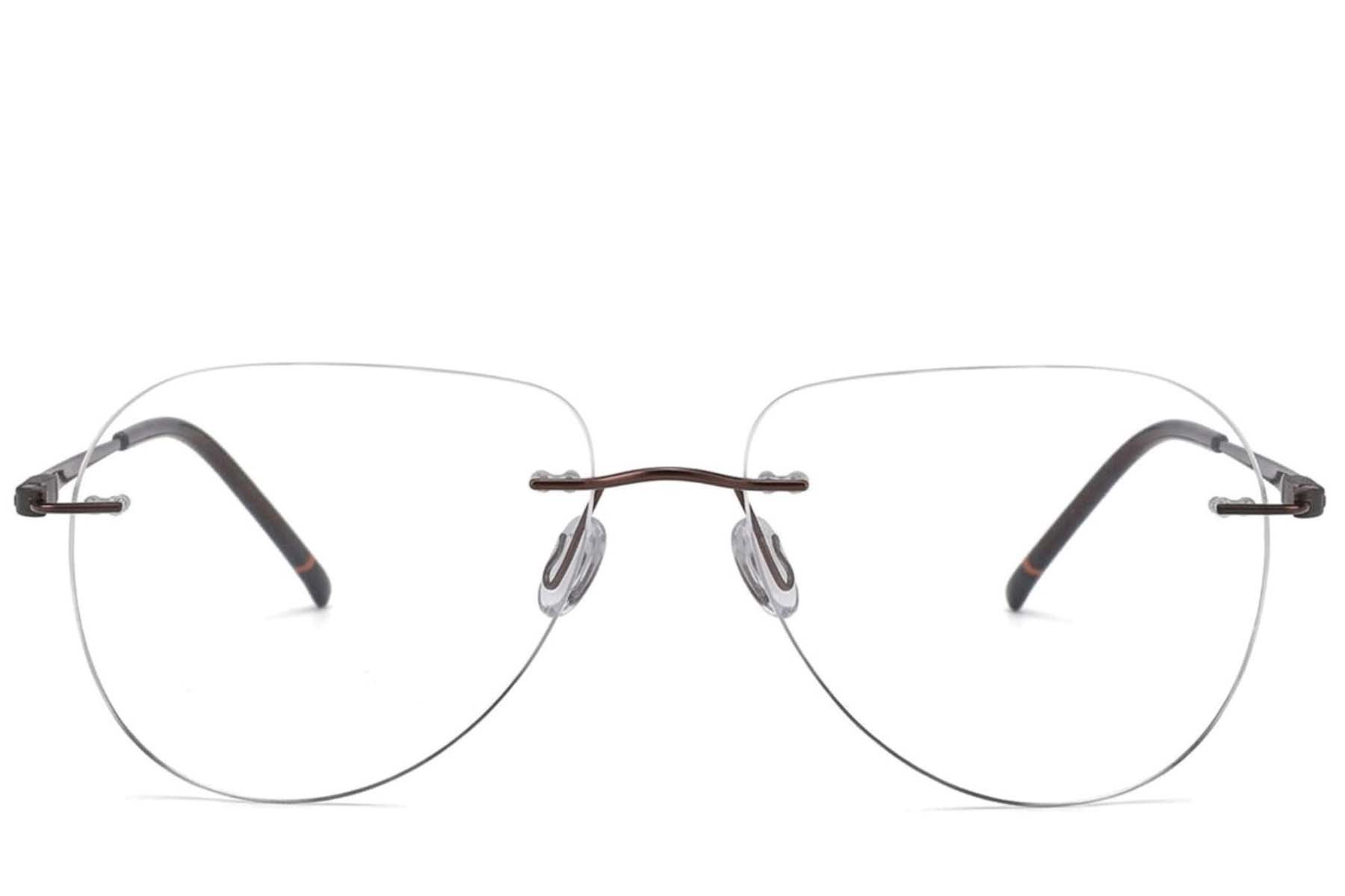 Gafas invisibles de metal marrón #BS2012-3537