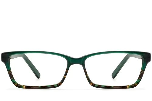 Verres rectangulaires en acétate vert #BS2012-3545