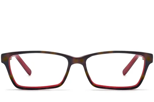 Verres rectangulaires en acétate rouge #BS2012-3546