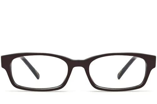Lunettes rectangulaires en acétate brun #BS2012-3548