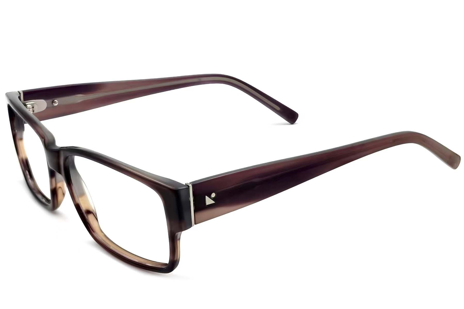 Rectangular Brown Acetate Glasses #BS2012-3552