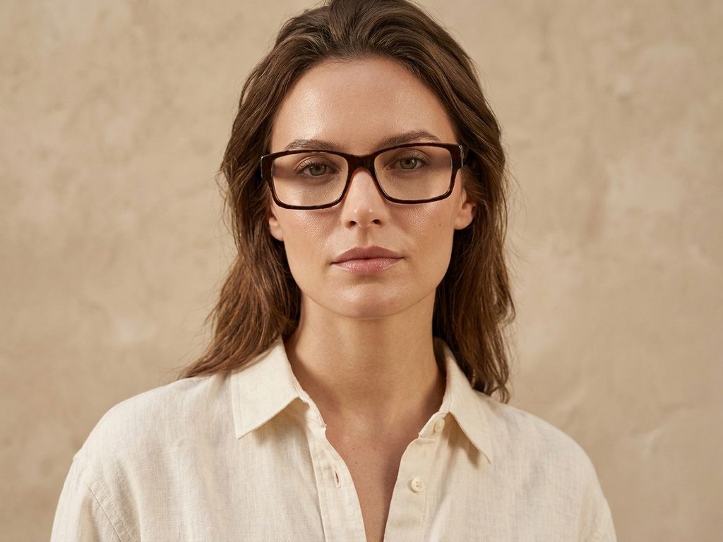 Rectangular Brown Acetate Glasses #BS2012-3553