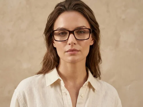 Lunettes rectangulaires en acétate brun #BS2012-3553