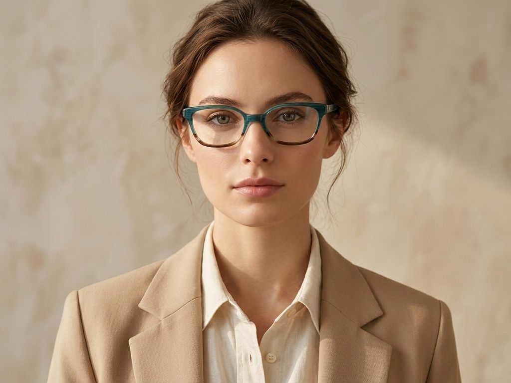 Lunettes rectangulaires en acétate bleu #BS2012-3562