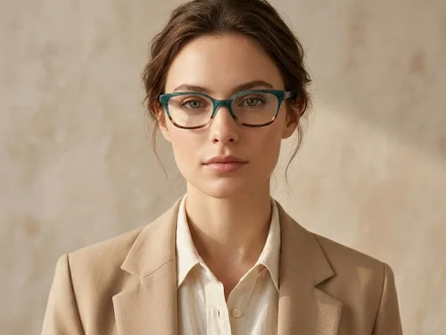 Lunettes rectangulaires en acétate bleu #BS2012-3562