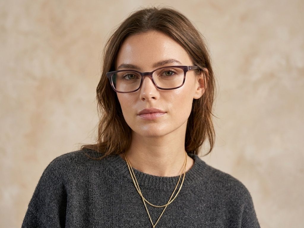 Rectangular Brown Acetate Glasses #BS2012-3568