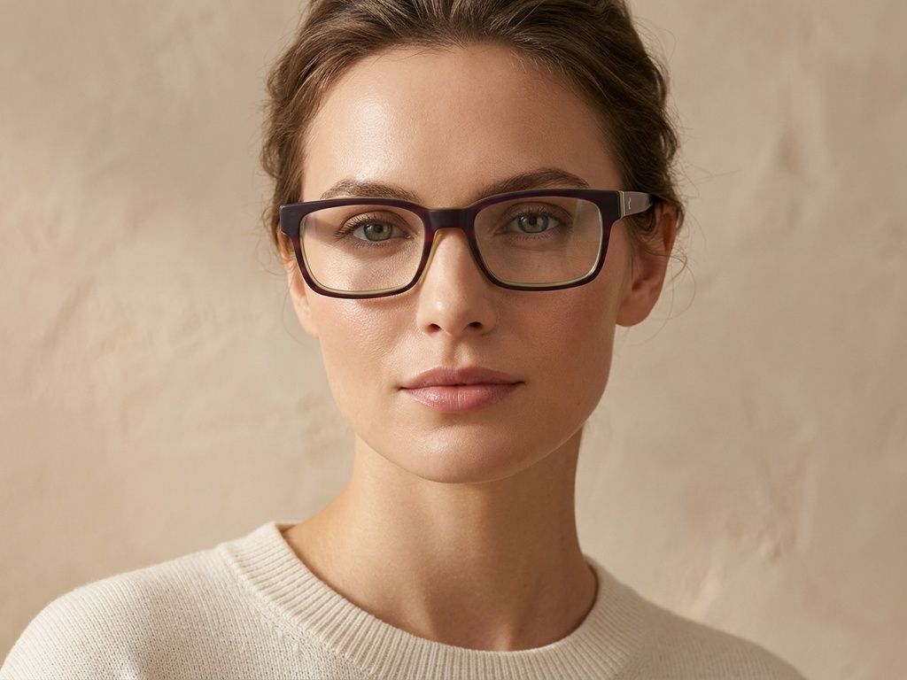 Rectangular Red Acetate Glasses #BS2012-3586