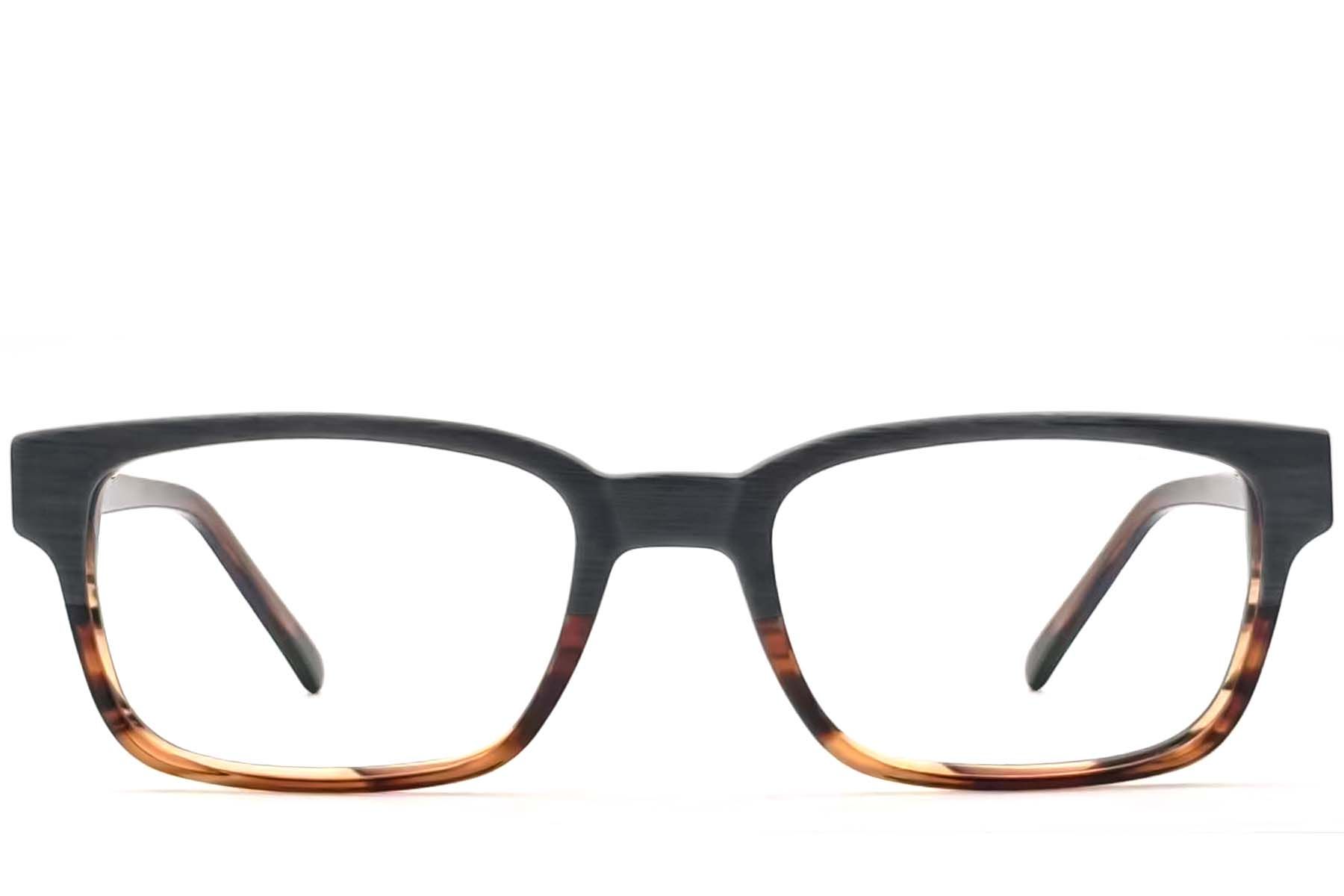 Rectangular Brown Acetate Glasses #BS2012-3587