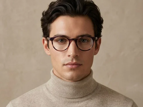 Lunettes ovales en acétate brun #BS2012-3600