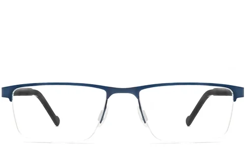 Lunettes semi-cerclées en métal bleu #BS2012-3604