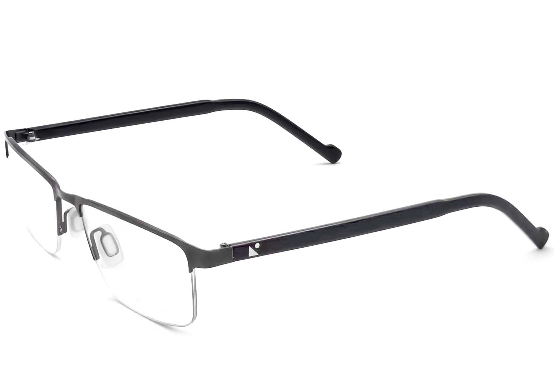 Lunettes semi-cerclées en acétate gris #BS2012-3606