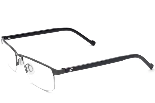 Lunettes semi-cerclées en acétate gris #BS2012-3606