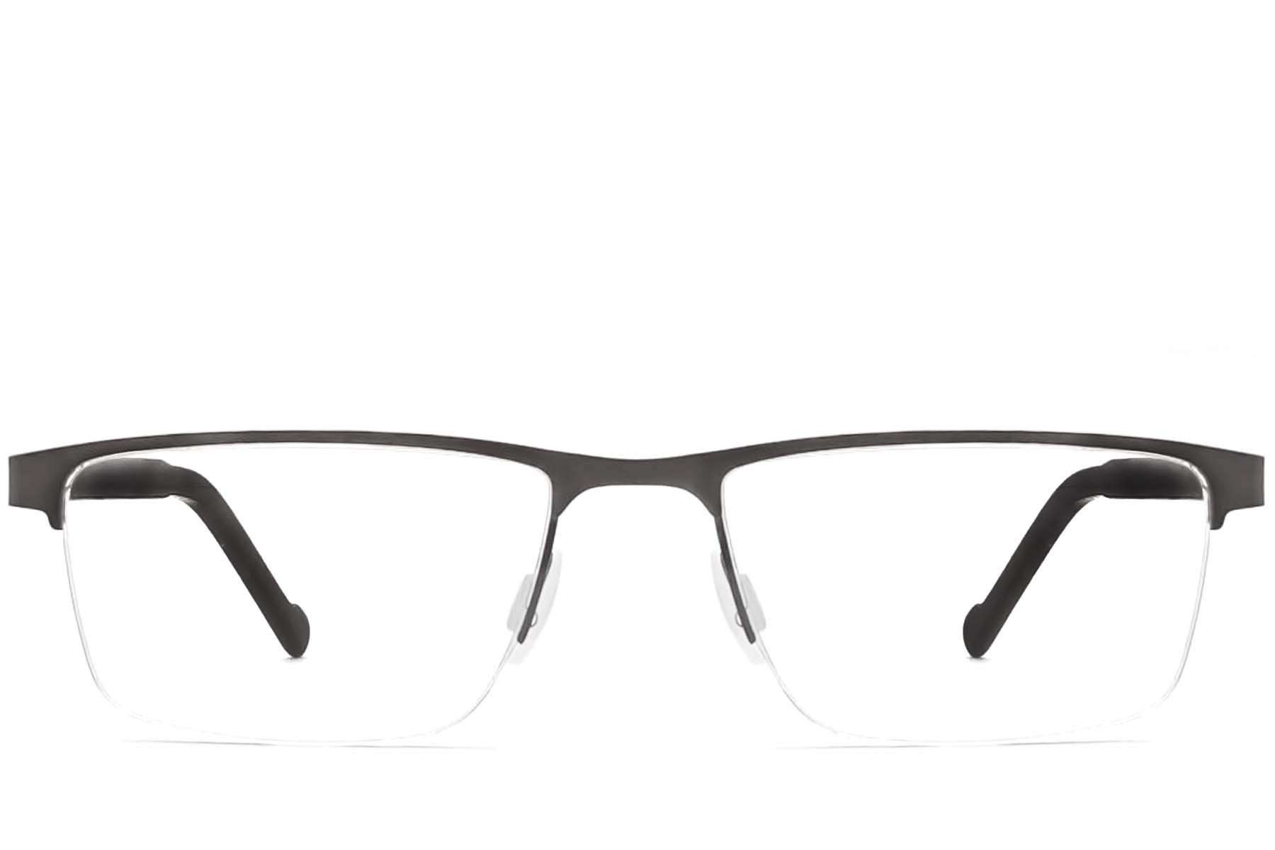 Lunettes semi-cerclées en acétate gris #BS2012-3606