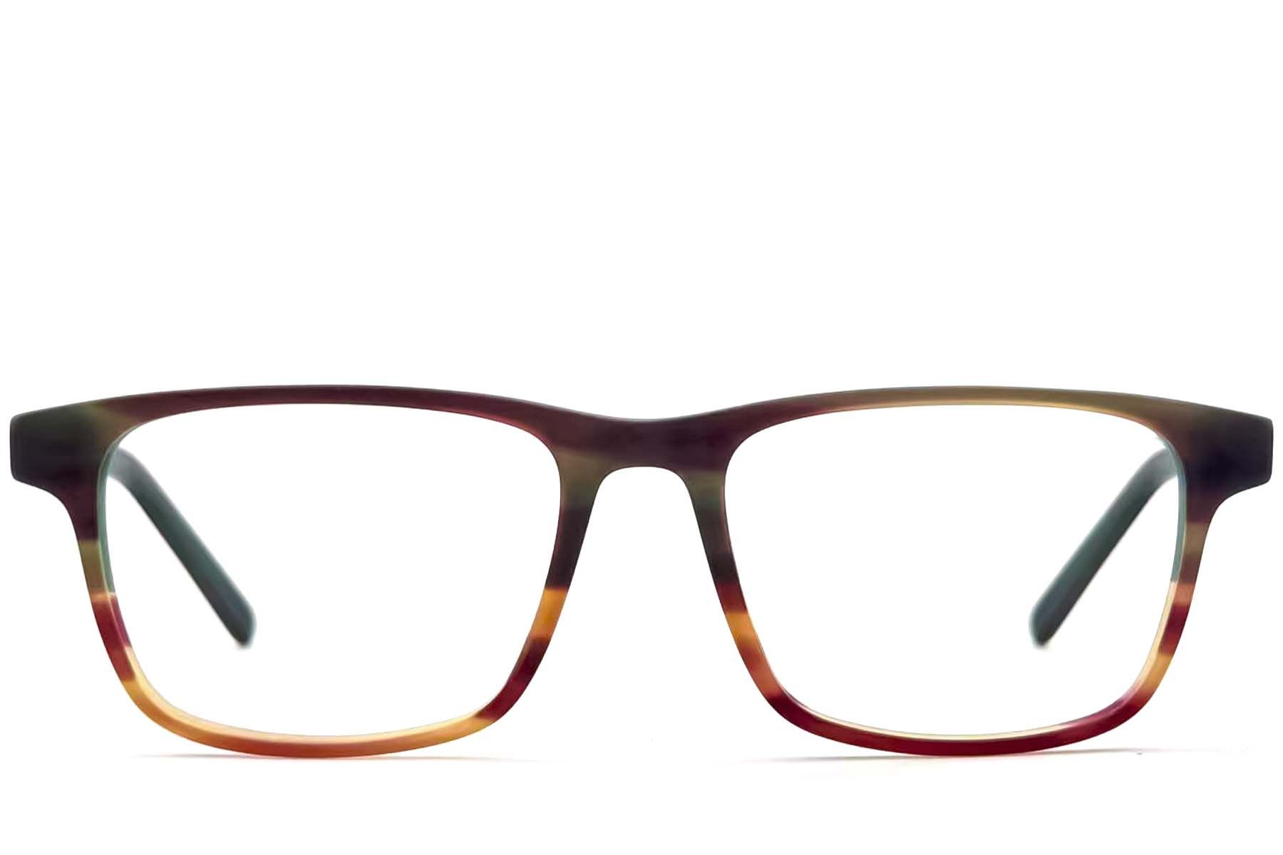 Rectangular Brown Acetate Glasses #BS2012-3611