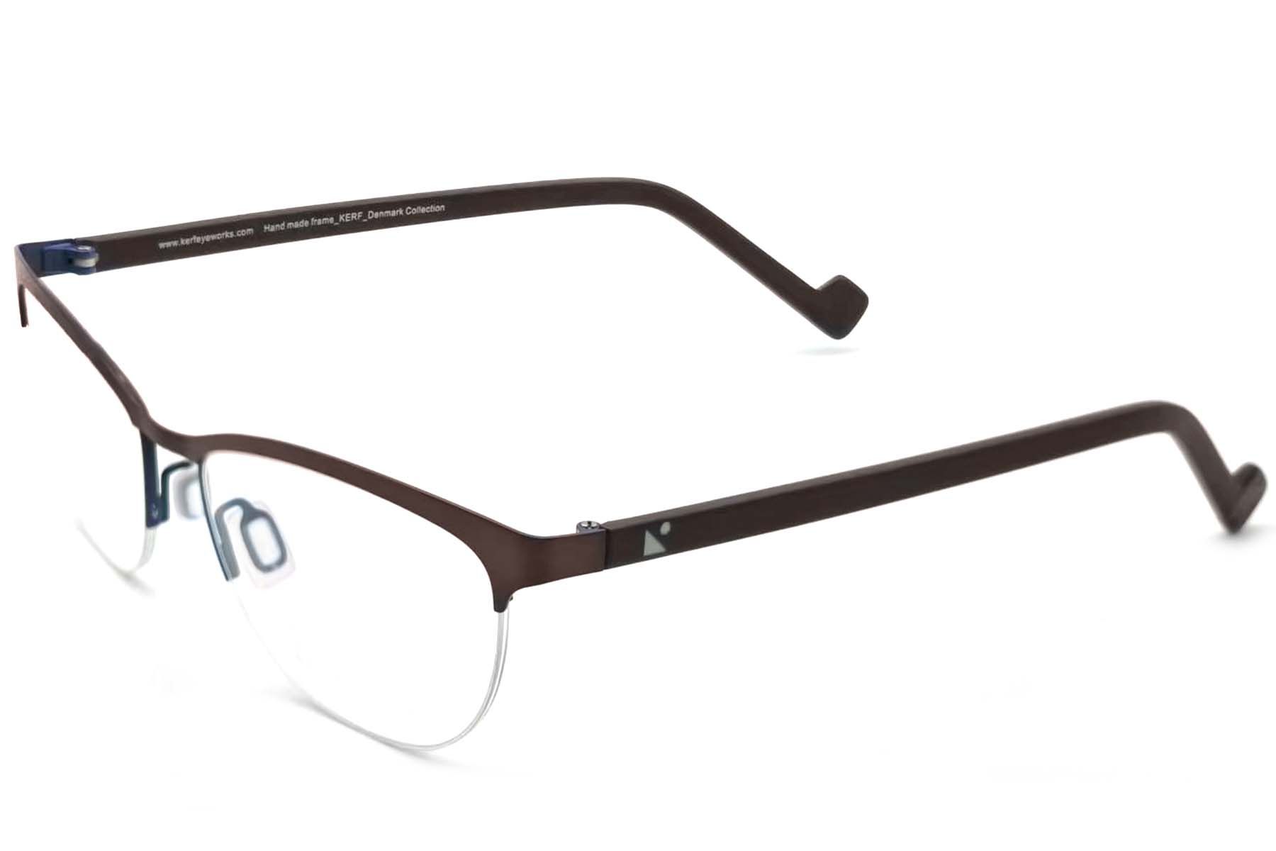 Semi-rimless Brown Acetate Glasses #BS2012-3618