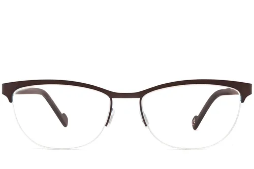 Lunettes semi-cerclées en acétate brun #BS2012-3618