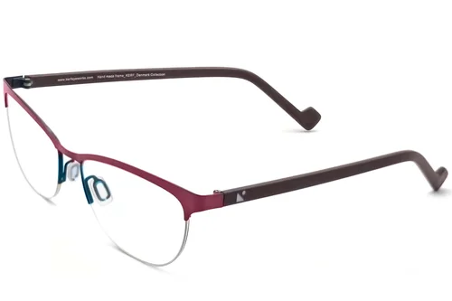 Lunettes semi-cerclées en acétate rouge #BS2012-3619