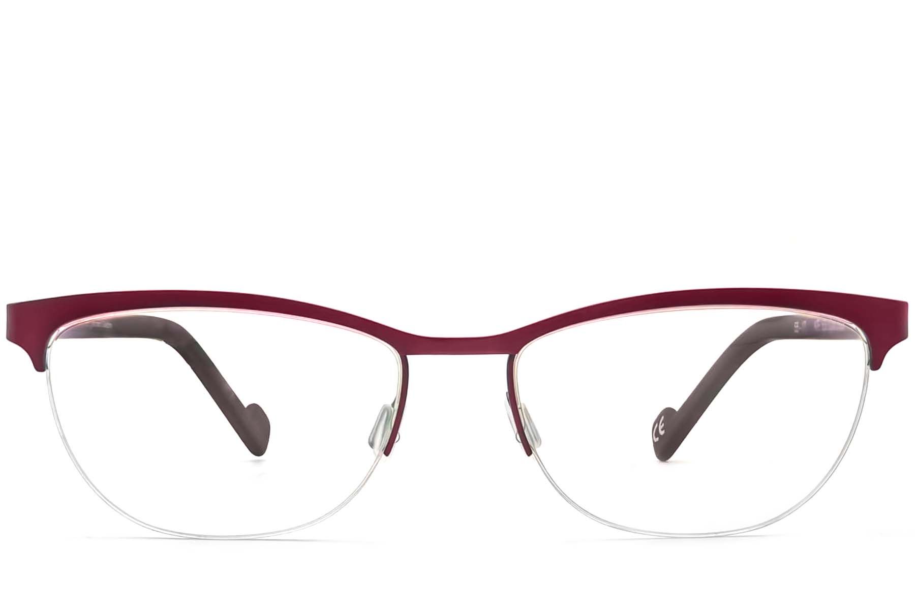 Occhiali in acetato rosso semi-senza montatura #BS2012-3619