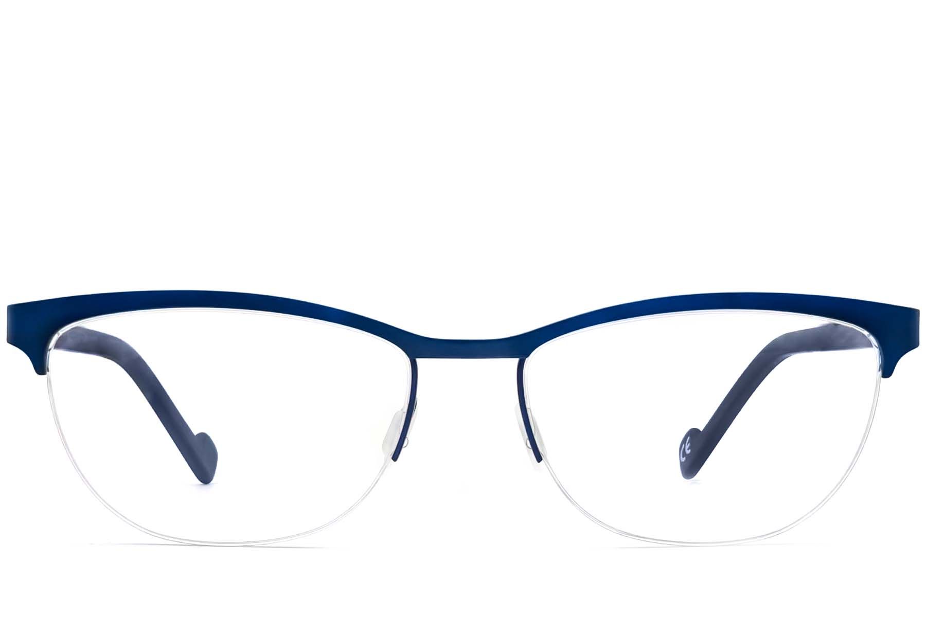 Semi-rimless Blue Acetate Glasses #BS2012-3620