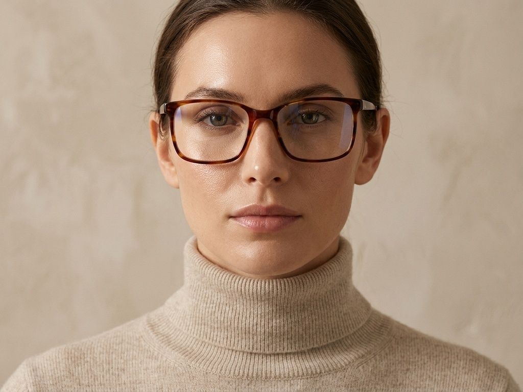 Rectangular Brown Acetate Glasses #BS2012-3627