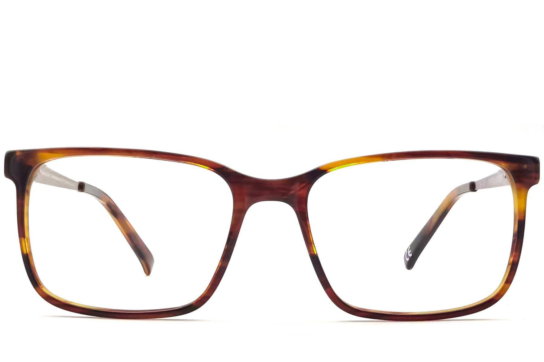 Rectangular Brown Acetate Glasses #BS2012-3627
