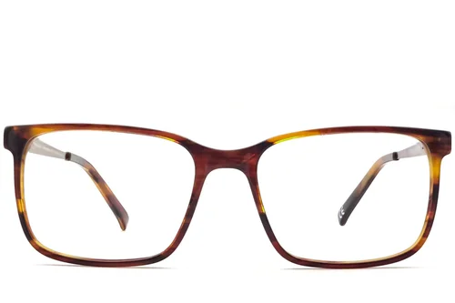 Lunettes rectangulaires en acétate brun #BS2012-3627