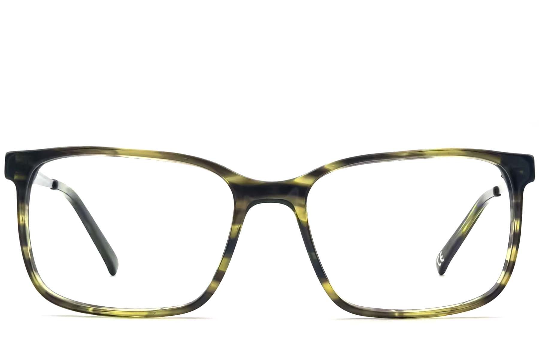 Rectangular Green Acetate Glasses #BS2012-3628