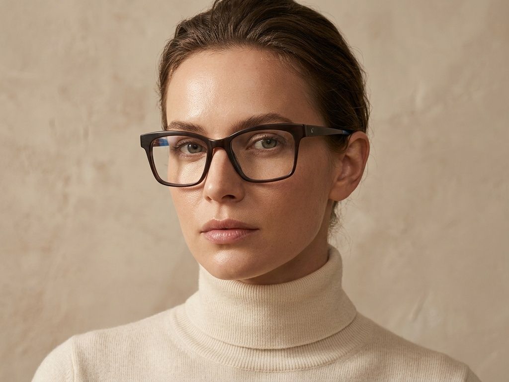 Rectangular Brown Acetate Glasses #BS2012-3631