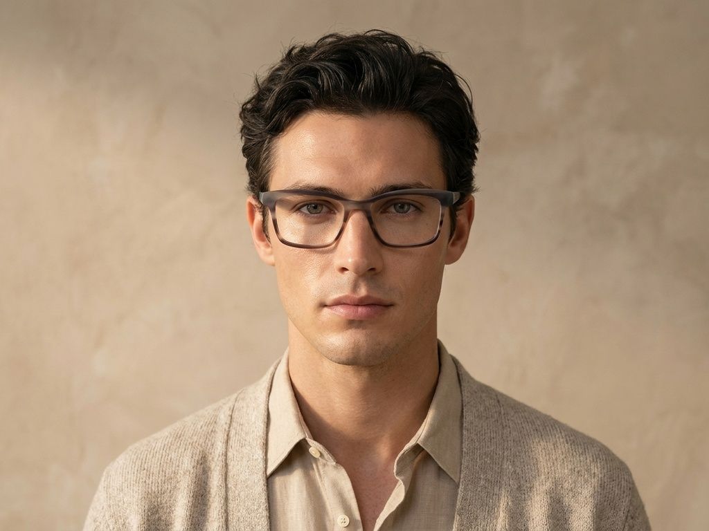 Rectangular Brown Acetate Glasses #BS2012-3632