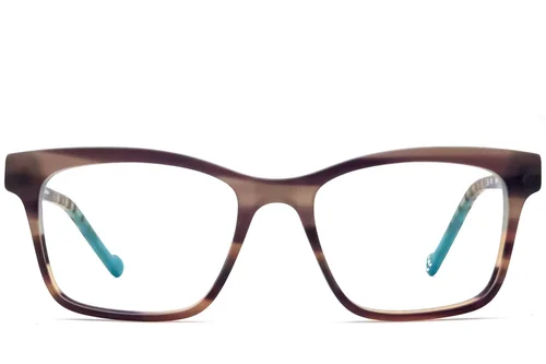 Lunettes rectangulaires en acétate brun #BS2012-3632