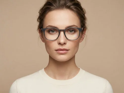 Lunettes ovales en acétate gris #BS2012-3634